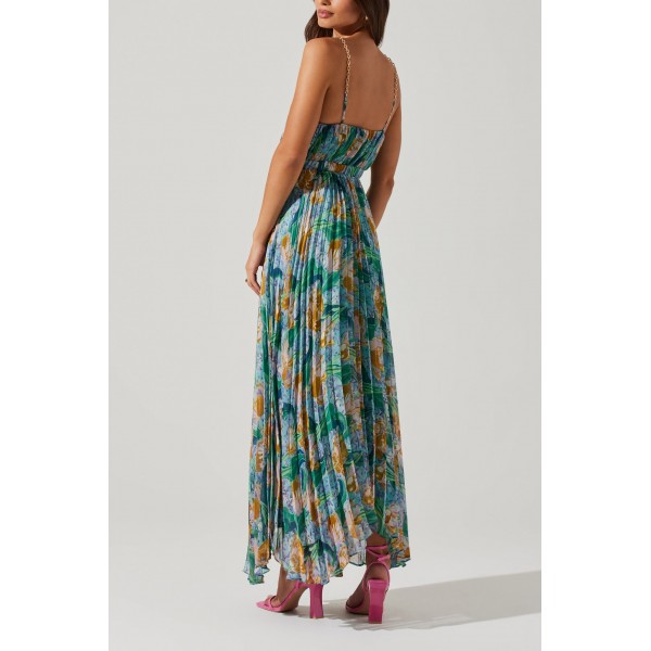 Loralee Floral Pleat Dress Loralee Floral Pleat Dress