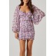 Ruched Skirt Print Dress Ruched Skirt Print Dress