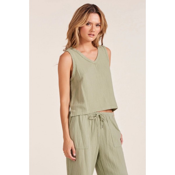 V Neck Gauze Tank V Neck Gauze Tank