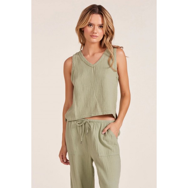 V Neck Gauze Tank V Neck Gauze Tank