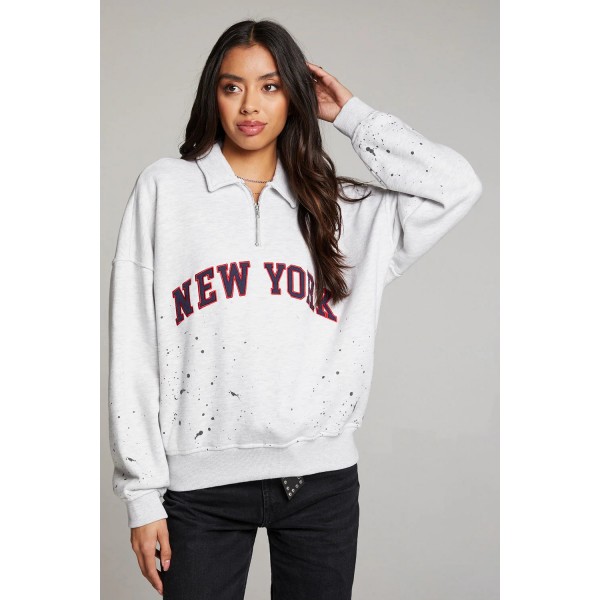 New York Splatter Paint Half Zip New York Splatter Paint Half Zip