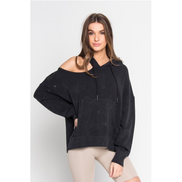 Oversized Cut Shoulder Hoodie Oversized Cut Shoulder Hoodie