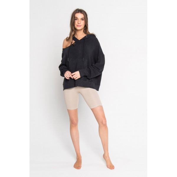 Oversized Cut Shoulder Hoodie Oversized Cut Shoulder Hoodie