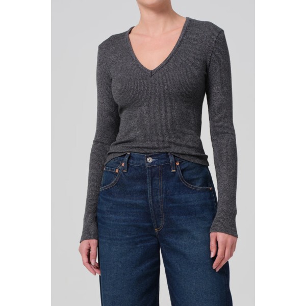 Emma V-nk Rib Top Emma V-nk Rib Top