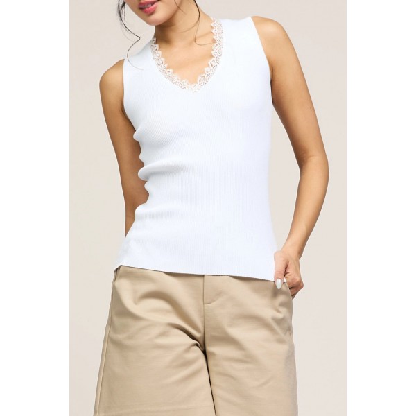 Lace Trim Knit Tank Lace Trim Knit Tank
