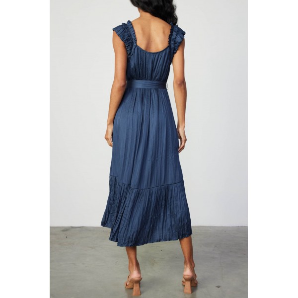 Ruffled Shoulder Midi Dress Ruffled Shoulder Midi Dress