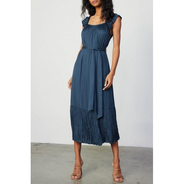 Ruffled Shoulder Midi Dress Ruffled Shoulder Midi Dress