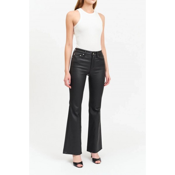 Heartbreaker Mid Rise Flare in Coated Asphalt Heartbreaker Mid Rise Flare in Coated Asphalt