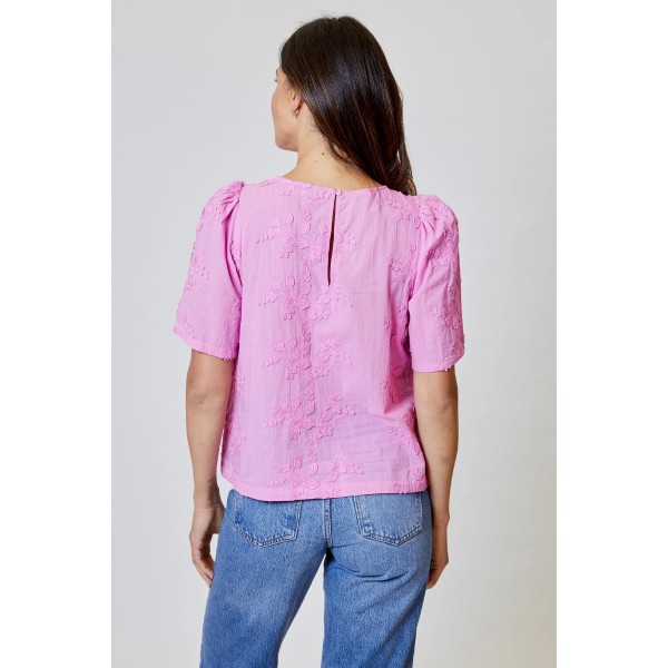 Eyelet Flower Applique Top Eyelet Flower Applique Top
