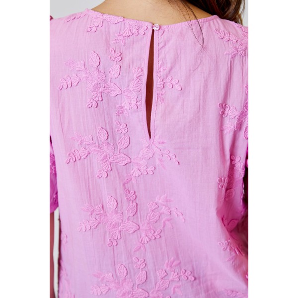 Eyelet Flower Applique Top Eyelet Flower Applique Top