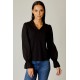 Eyelet Trim V Neck Top Eyelet Trim V Neck Top