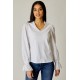 Eyelet Trim V Neck Top Eyelet Trim V Neck Top