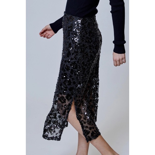 Sequin Leopard Midi Skirt Sequin Leopard Midi Skirt