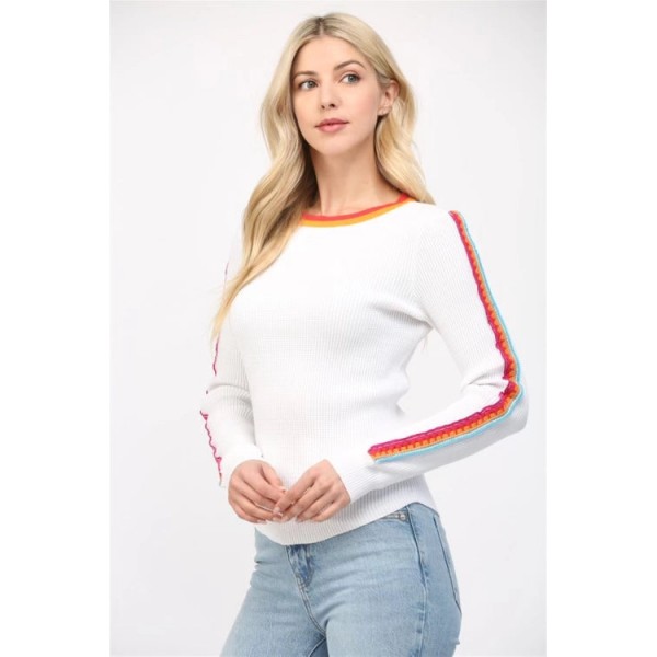 Crochet Trim Knit Top Crochet Trim Knit Top