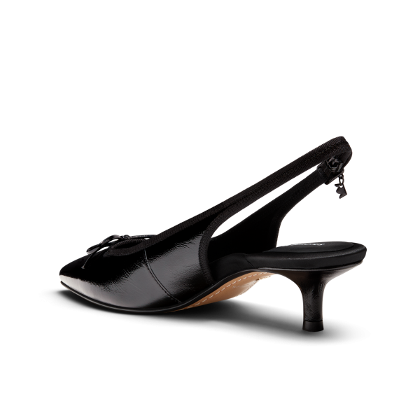 The Goldfinch Kitten Heel - Black Patent Leather The Goldfinch Kitten Heel - Black Patent Leather