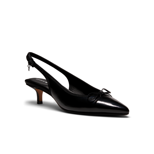 The Goldfinch Kitten Heel - Black Patent Leather The Goldfinch Kitten Heel - Black Patent Leather