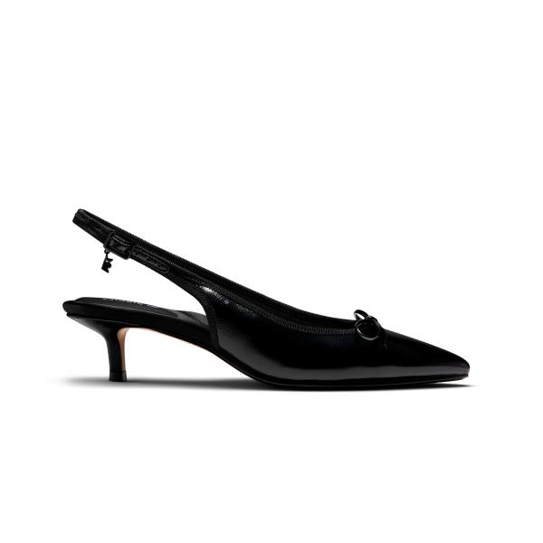 The Goldfinch Kitten Heel - Black Patent Leather The Goldfinch Kitten Heel - Black Patent Leather
