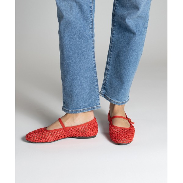 The Hummingbird - Mary Jane Red Openweave The Hummingbird - Mary Jane Red Openweave