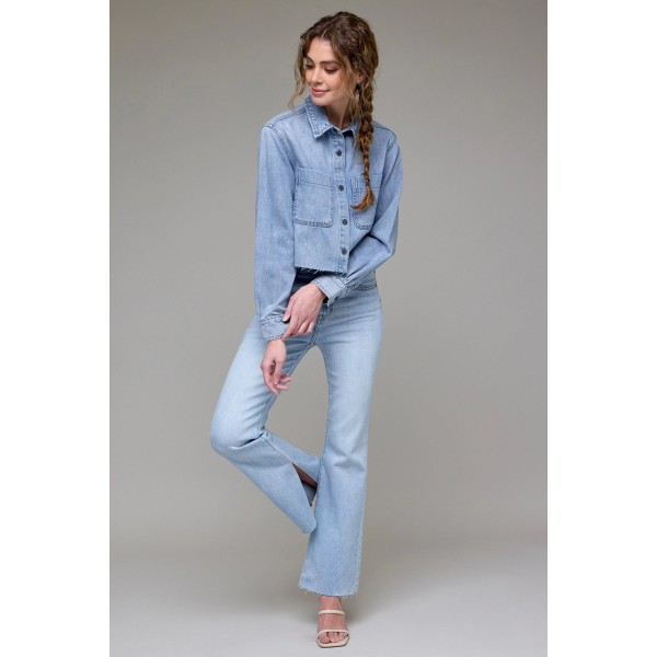 Abbey Soft Denim Crop Shirt Abbey Soft Denim Crop Shirt