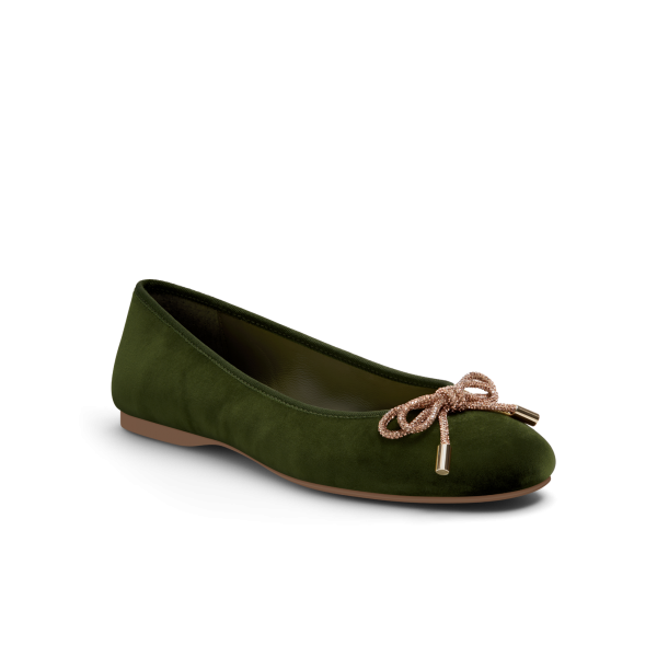 The Hummingbird - Evergreen Velvet Jeweled Bow The Hummingbird - Evergreen Velvet Jeweled Bow