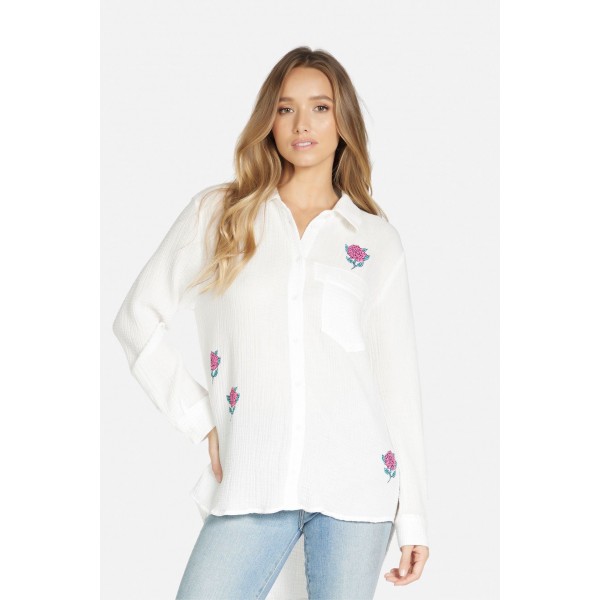 Dara Crystal Rose Button Down Dara Crystal Rose Button Down