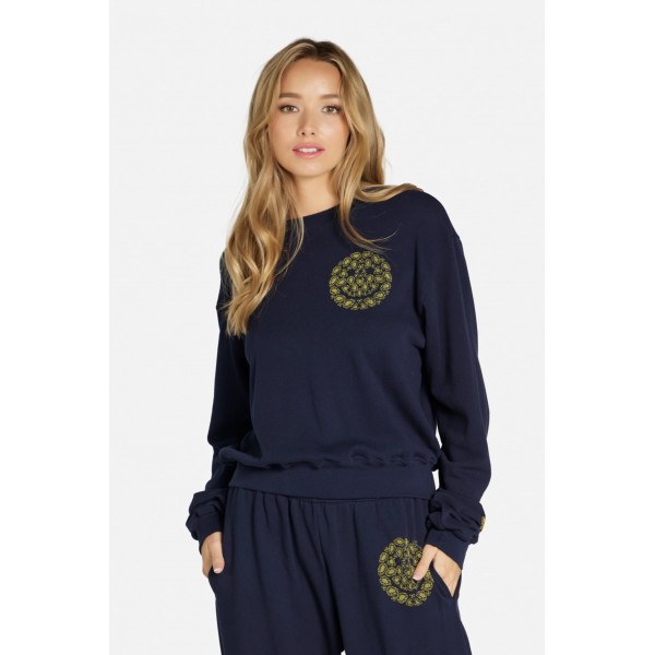 Spalding Diamond Happy Face Sweat Shirt Spalding Diamond Happy Face Sweat Shirt