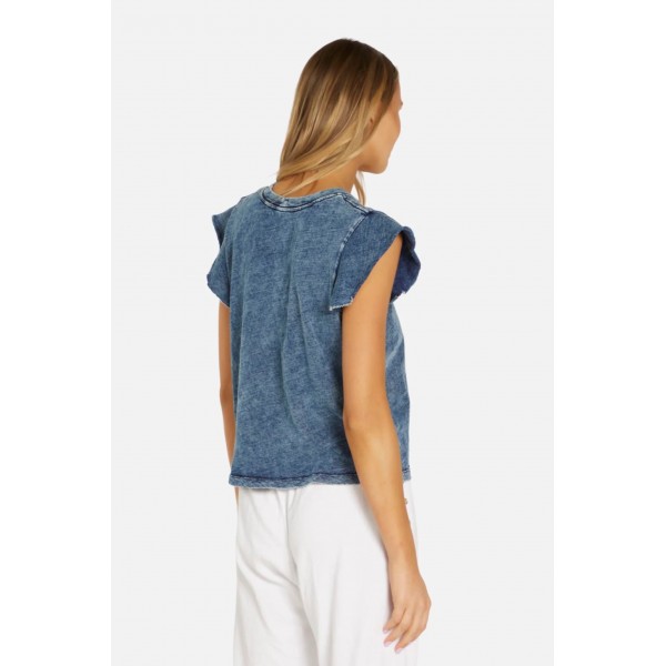 Bronte Short Sleeve Acid Denim Tee Bronte Short Sleeve Acid Denim Tee