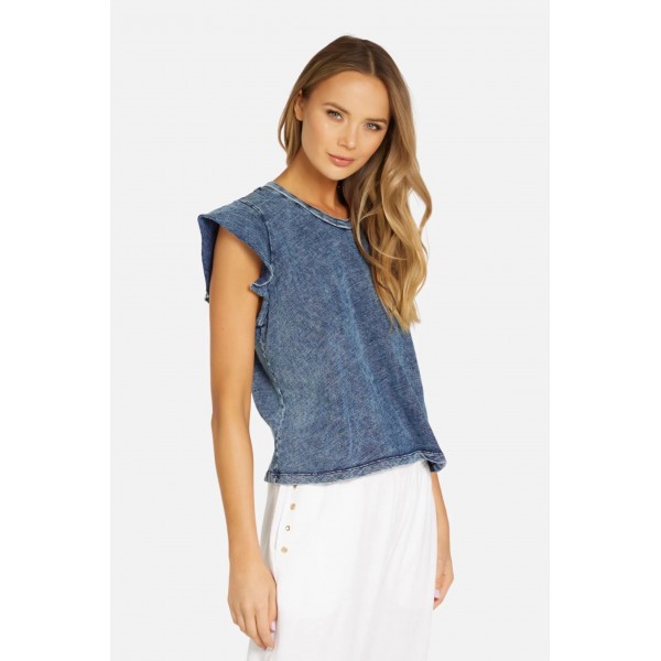 Bronte Short Sleeve Acid Denim Tee Bronte Short Sleeve Acid Denim Tee