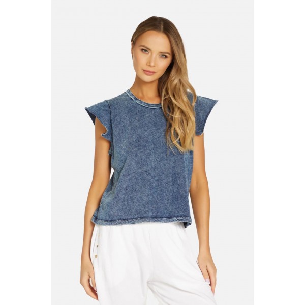 Bronte Short Sleeve Acid Denim Tee Bronte Short Sleeve Acid Denim Tee