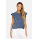 Bronte Short Sleeve Acid Denim Tee Bronte Short Sleeve Acid Denim Tee