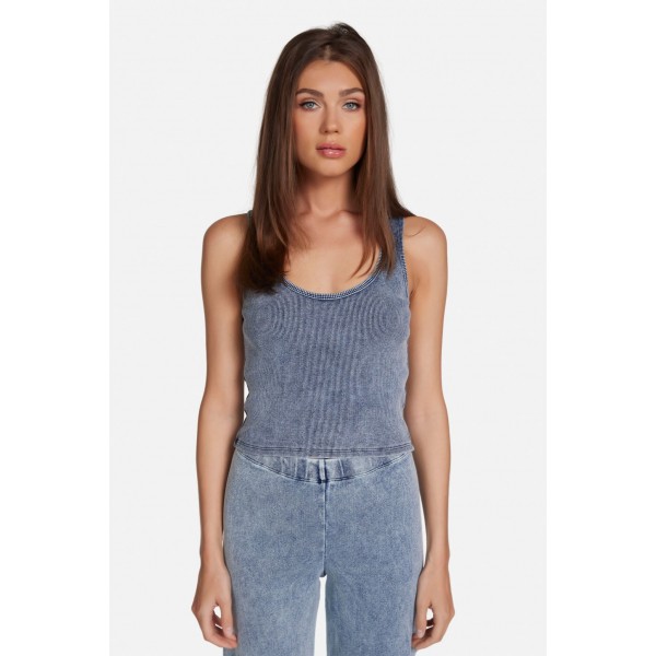 Rib Denim Wash Tank Rib Denim Wash Tank