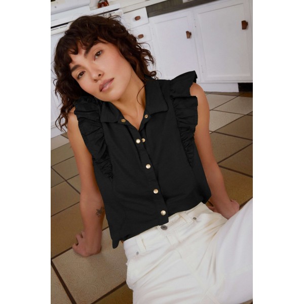 Archer Ruffle Button Top Archer Ruffle Button Top