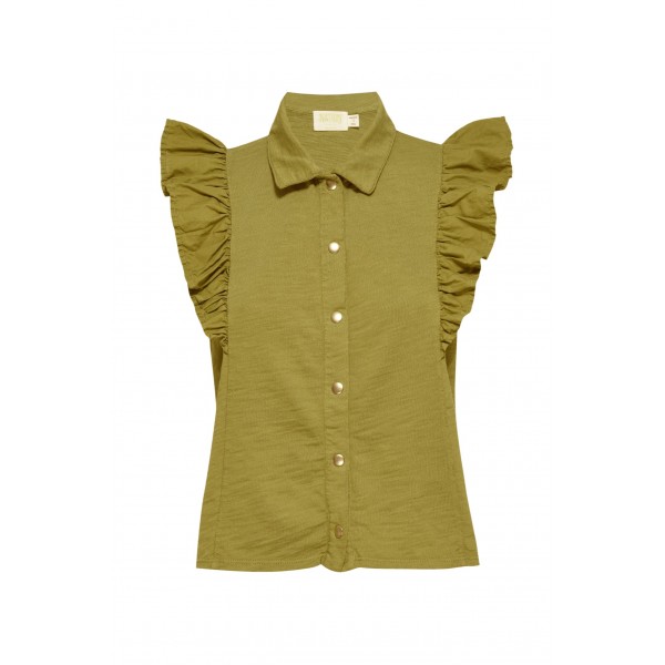 Archer Ruffle Button Top Archer Ruffle Button Top