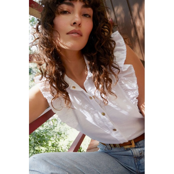 Archer Ruffle Button Top Archer Ruffle Button Top