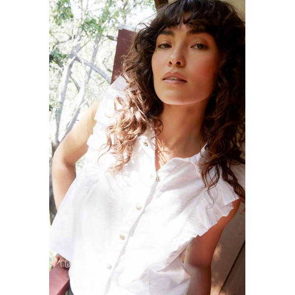 Archer Ruffle Button Top Archer Ruffle Button Top
