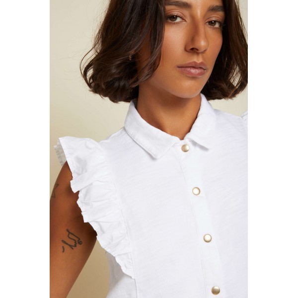 Archer Ruffle Button Top Archer Ruffle Button Top