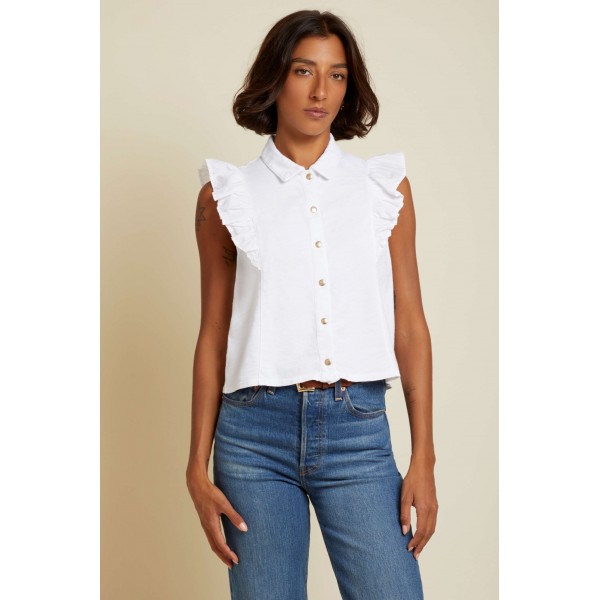 Archer Ruffle Button Top Archer Ruffle Button Top