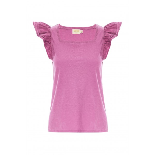 Cameo Square Neck Ruffle Top Cameo Square Neck Ruffle Top