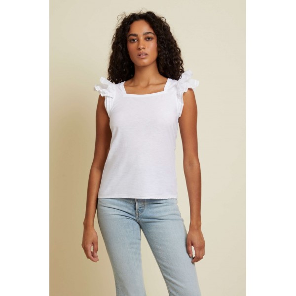 Cameo Square Neck Ruffle Top Cameo Square Neck Ruffle Top