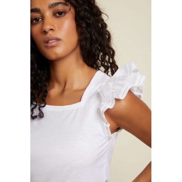 Cameo Square Neck Ruffle Top Cameo Square Neck Ruffle Top