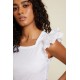 Cameo Square Neck Ruffle Top Cameo Square Neck Ruffle Top