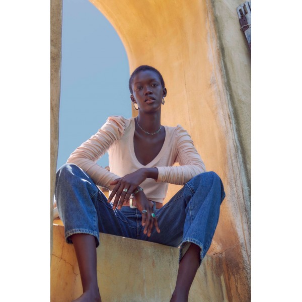 Renee Shirred V neck Renee Shirred V neck