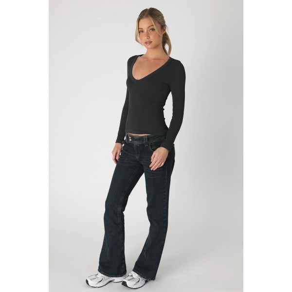 Deep V-Neck Long Sleeve Deep V-Neck Long Sleeve