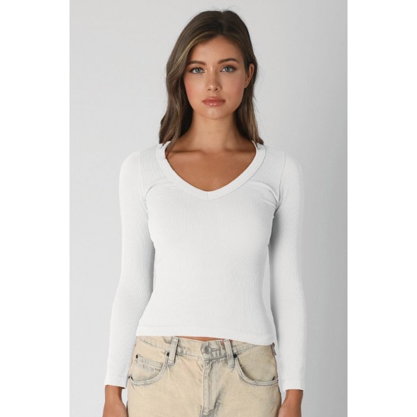 Deep V-Neck Long Sleeve Deep V-Neck Long Sleeve