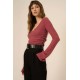 Opal Ruched Side Brushed Rib V-Neck Opal Ruched Side Brushed Rib V-Neck