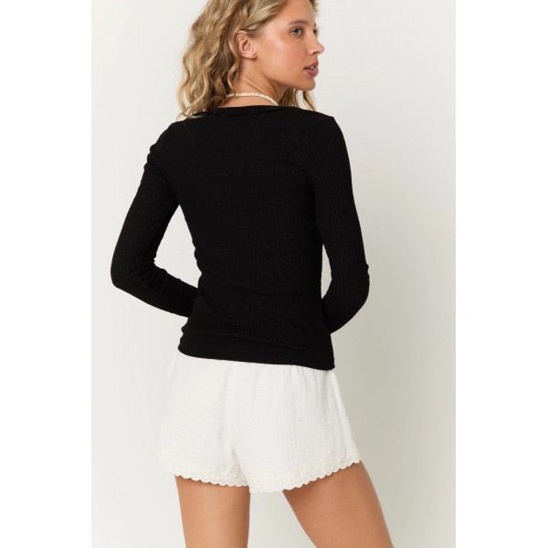 Rae Scoop Rib Long Sleeve Rae Scoop Rib Long Sleeve