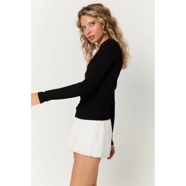 Rae Scoop Rib Long Sleeve Rae Scoop Rib Long Sleeve