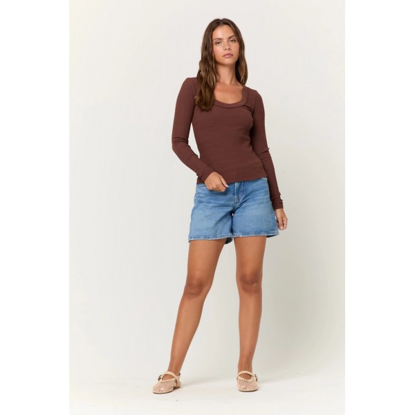 Rae Scoop Rib Long Sleeve Rae Scoop Rib Long Sleeve