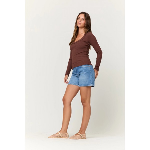 Rae Scoop Rib Long Sleeve Rae Scoop Rib Long Sleeve