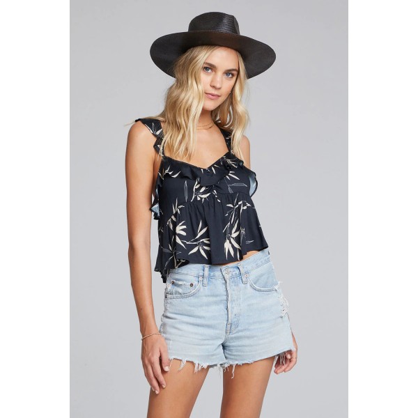 Dorie Ruffle Print Tank Dorie Ruffle Print Tank